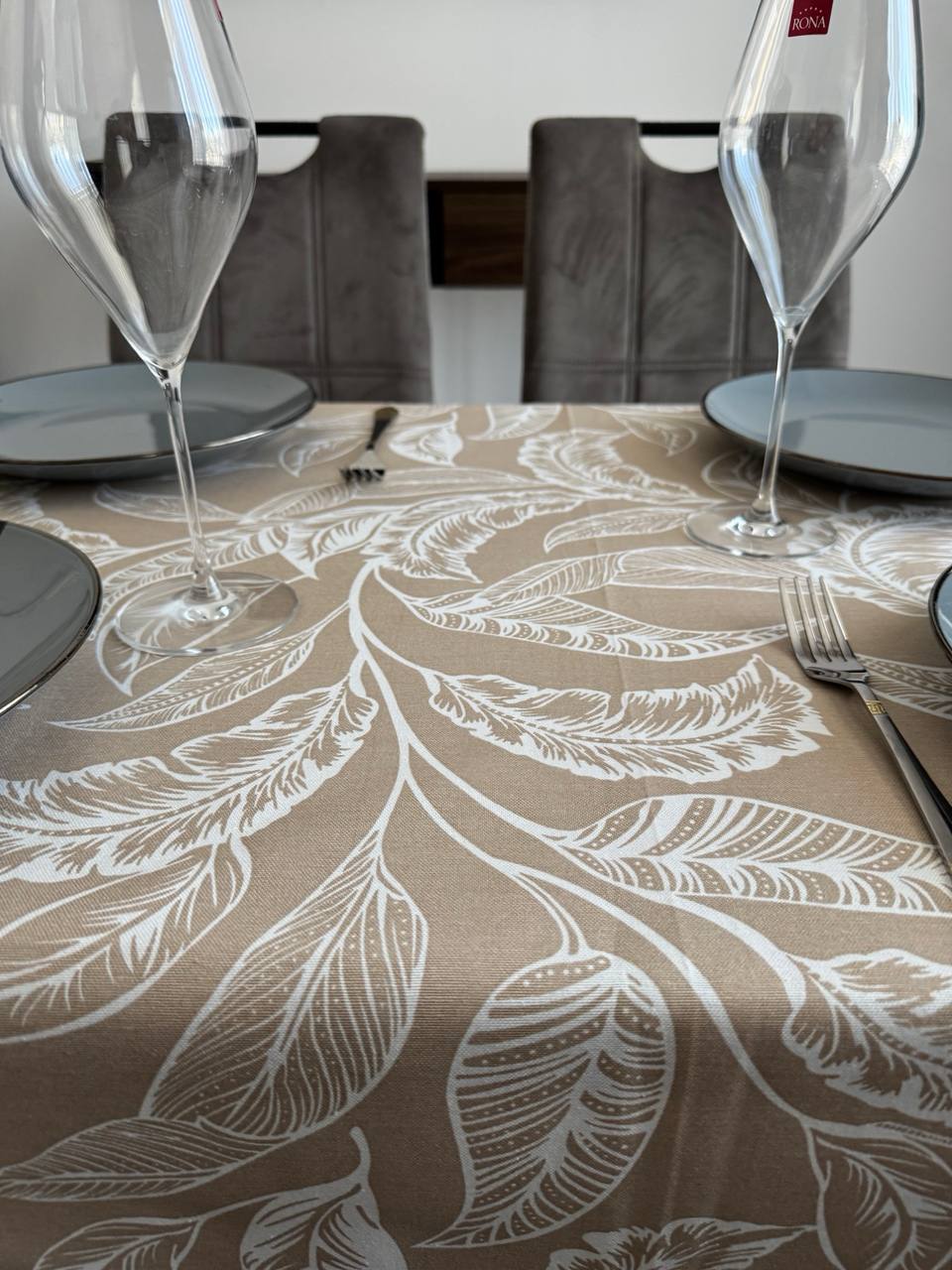 Linen waterproof tablecloth with Teflon, Geometry collection,  luxury quality (custom or standard size)