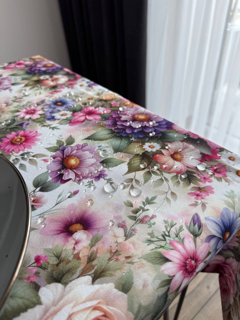 Linen waterproof tablecloth with Teflon, Geometry collection,  luxury quality (custom or standard size)