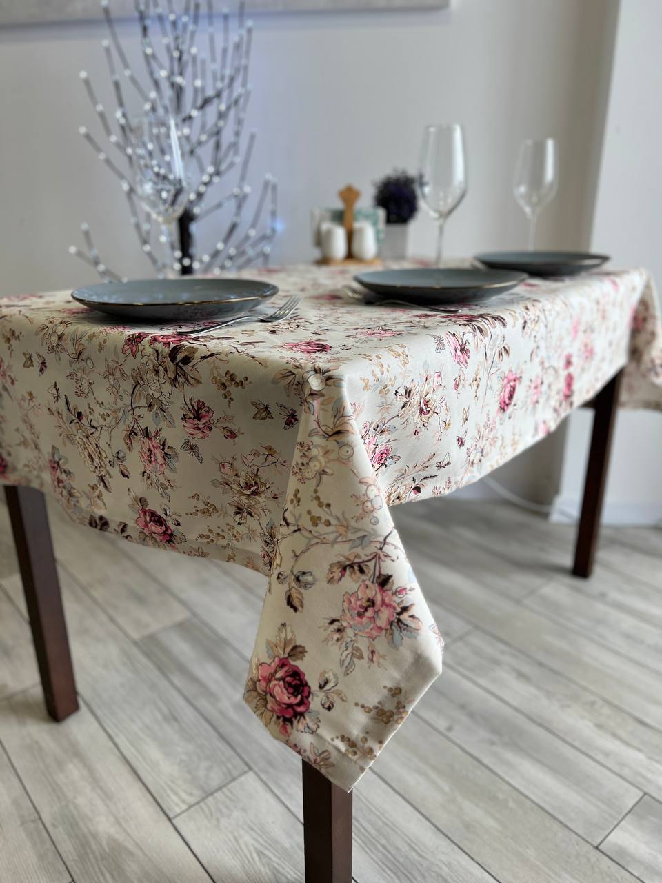 Linen waterproof tablecloth with Teflon, Geometry collection,  luxury quality (custom or standard size)