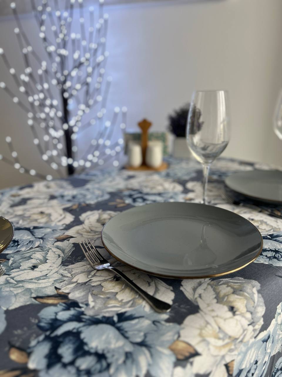 Linen waterproof tablecloth with Teflon, Geometry collection,  luxury quality (custom or standard size)
