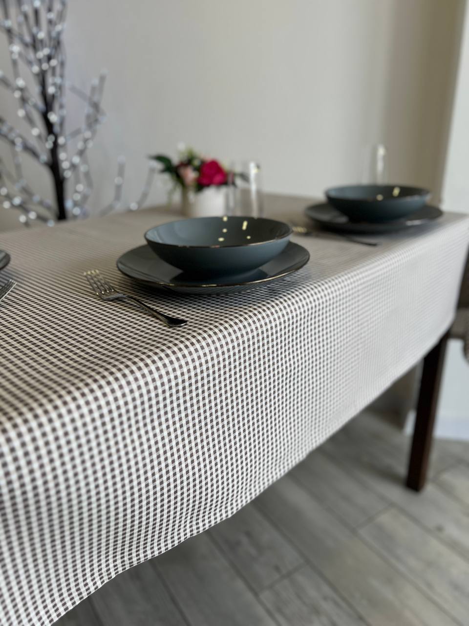 Linen waterproof tablecloth with Teflon, Geometry collection,  luxury quality (custom or standard size)
