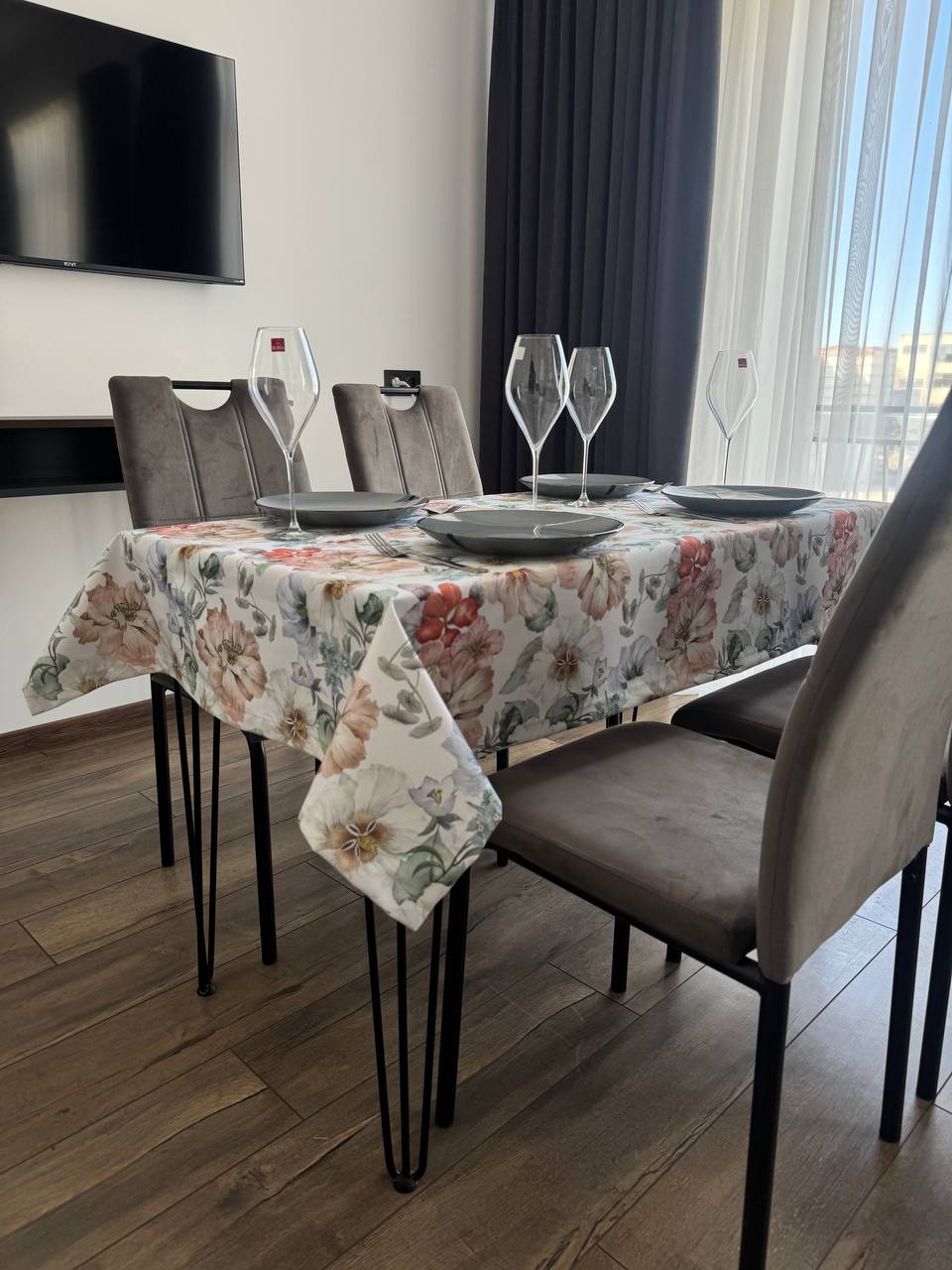 Linen waterproof tablecloth with Teflon, Geometry collection,  luxury quality (custom or standard size)