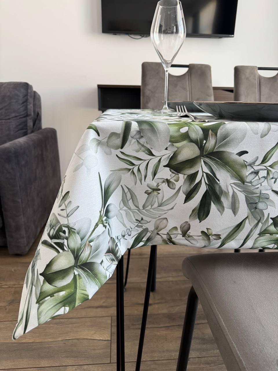 Linen waterproof tablecloth with Teflon, Geometry collection,  luxury quality (custom or standard size)