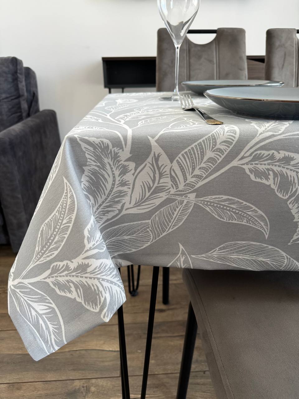 Linen waterproof tablecloth with Teflon, Geometry collection,  luxury quality (custom or standard size)