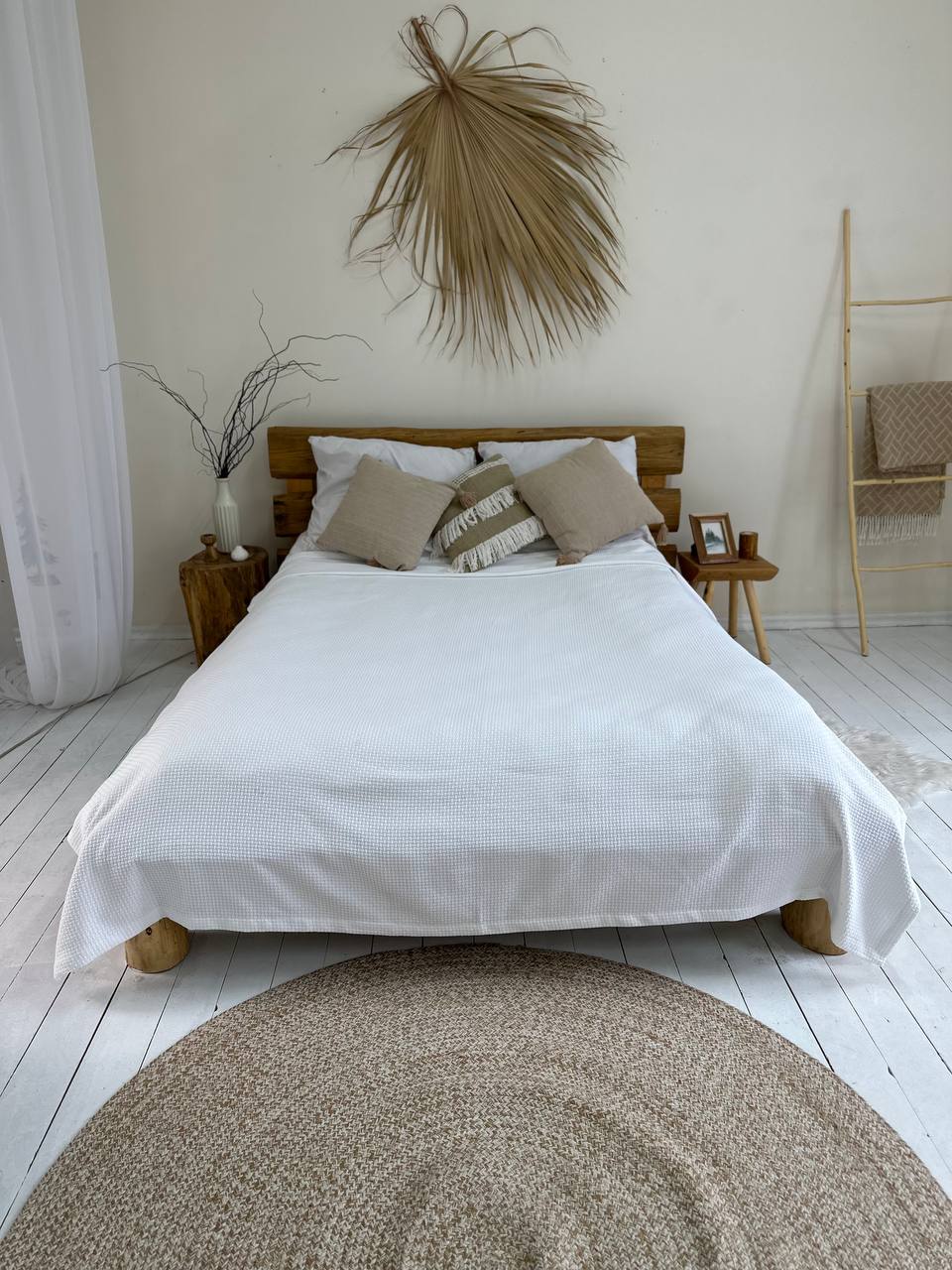 Сotton bedspread "Soft", white color