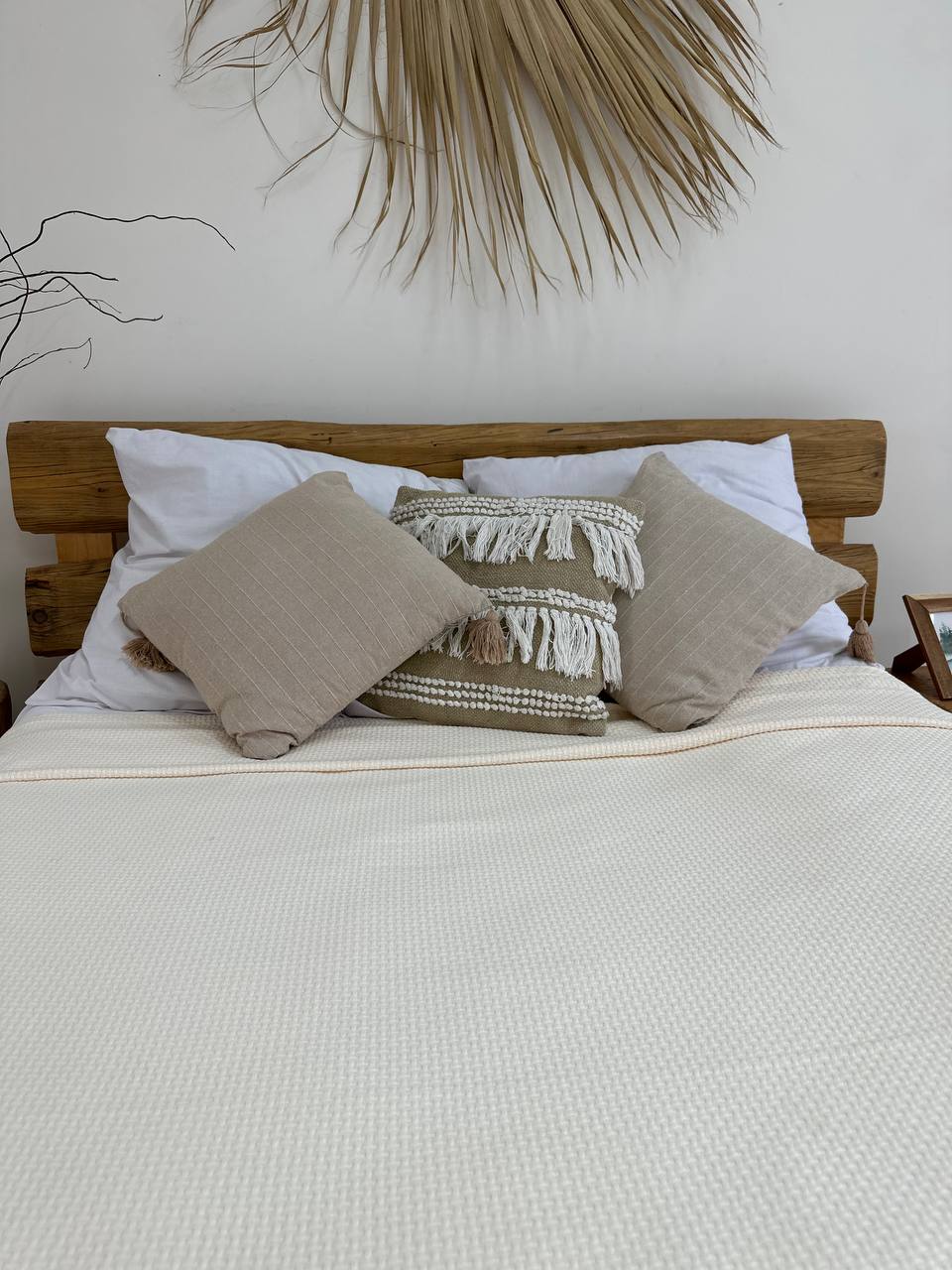 Сotton bedspread "Soft", milk color