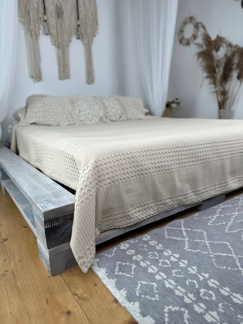 Сotton bedspread "Pike", beige color