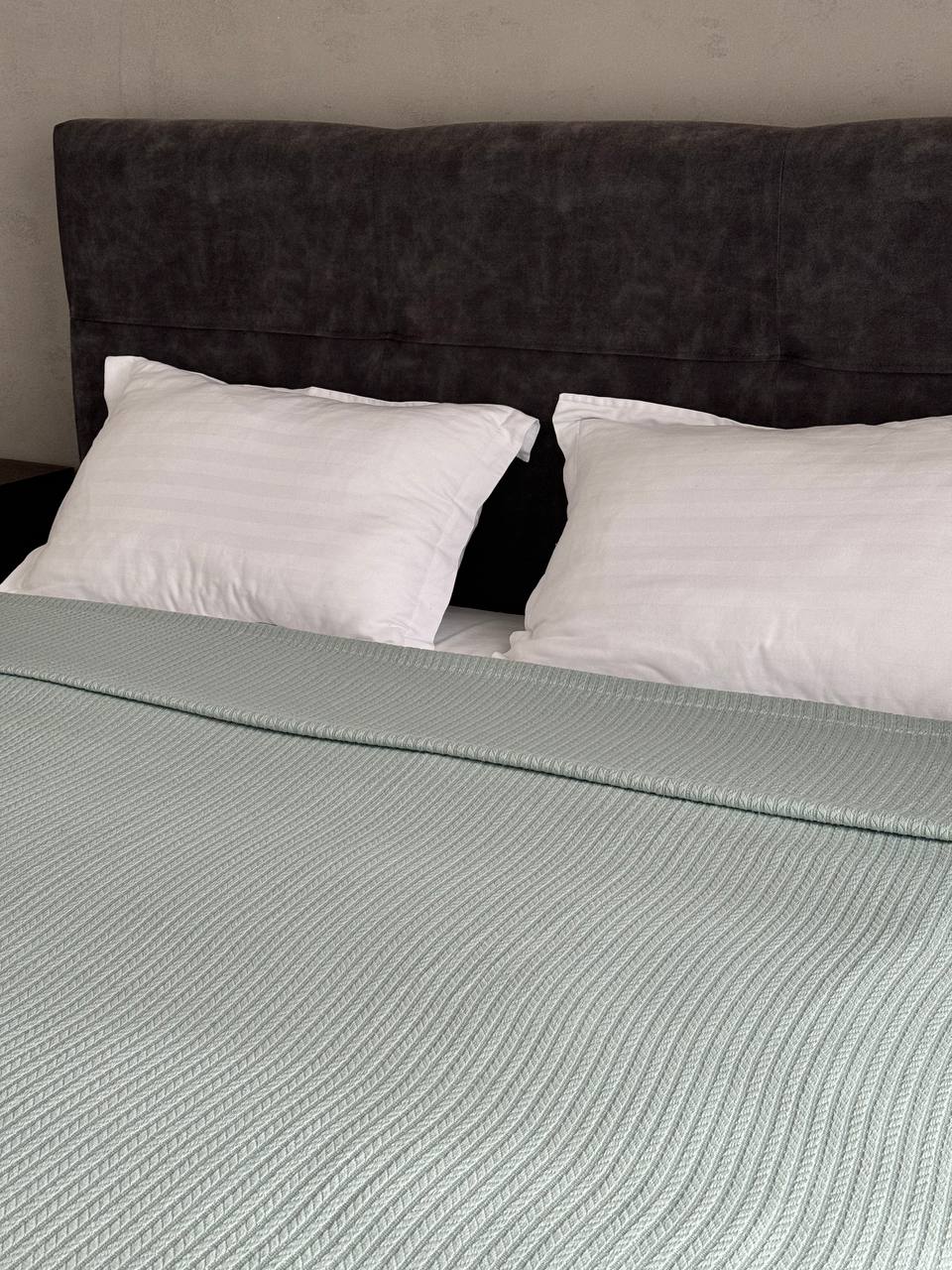 Bedspread "Braid", 100% cotton, mint color