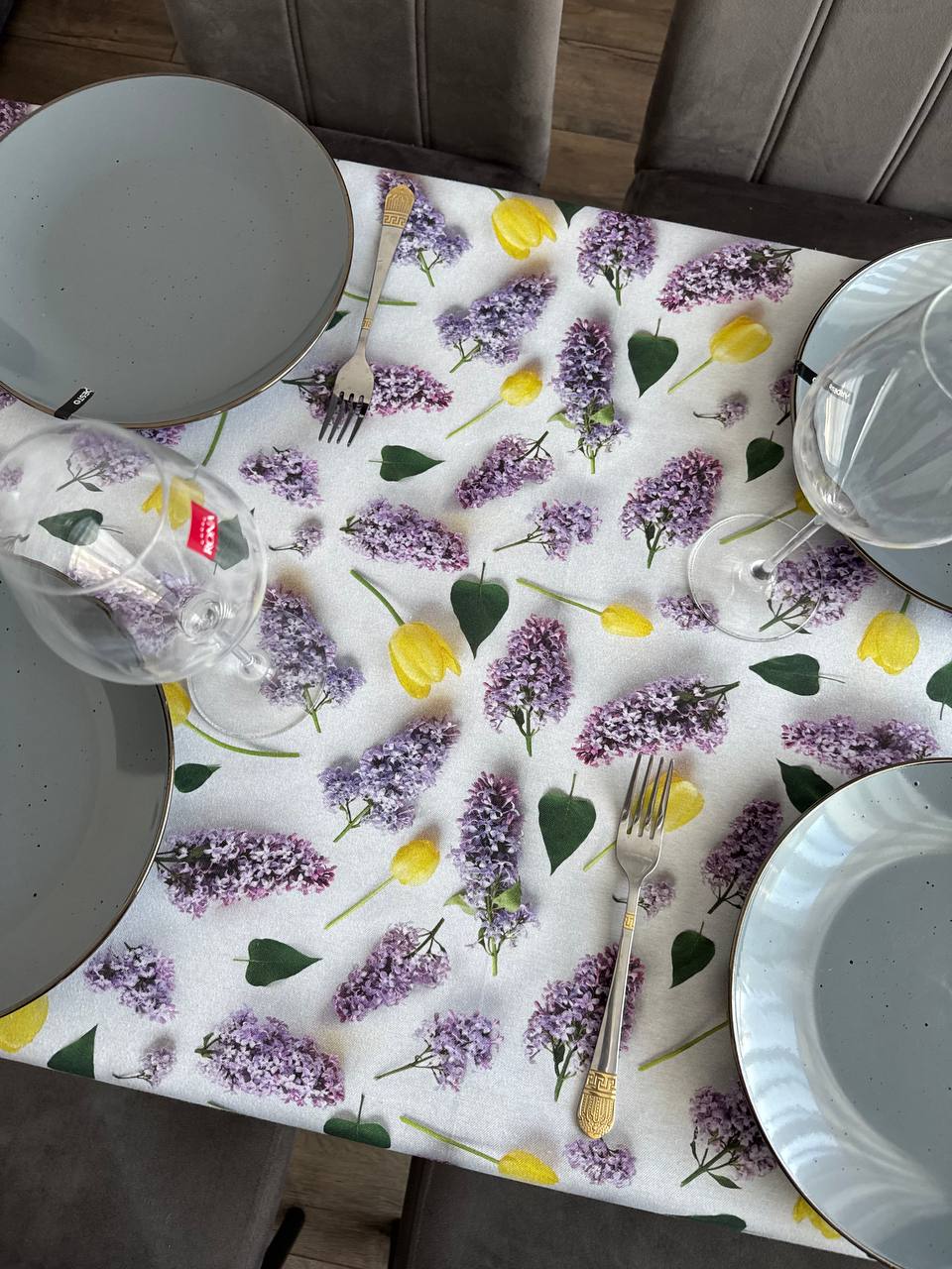 Linen waterproof tablecloth with Teflon, Geometry collection,  luxury quality (custom or standard size)