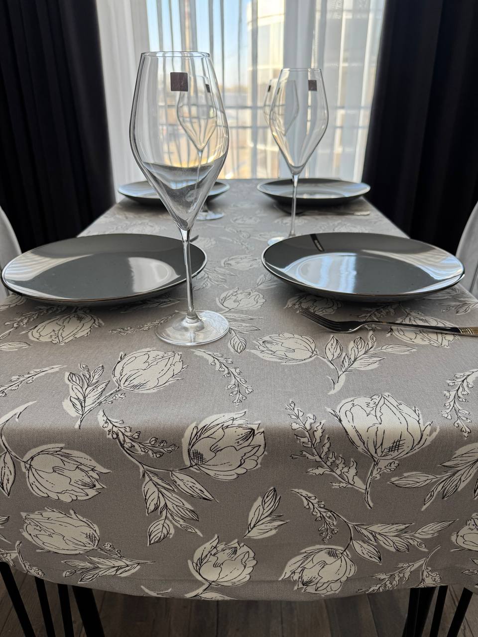 Linen waterproof tablecloth with Teflon, Geometry collection,  luxury quality (custom or standard size)
