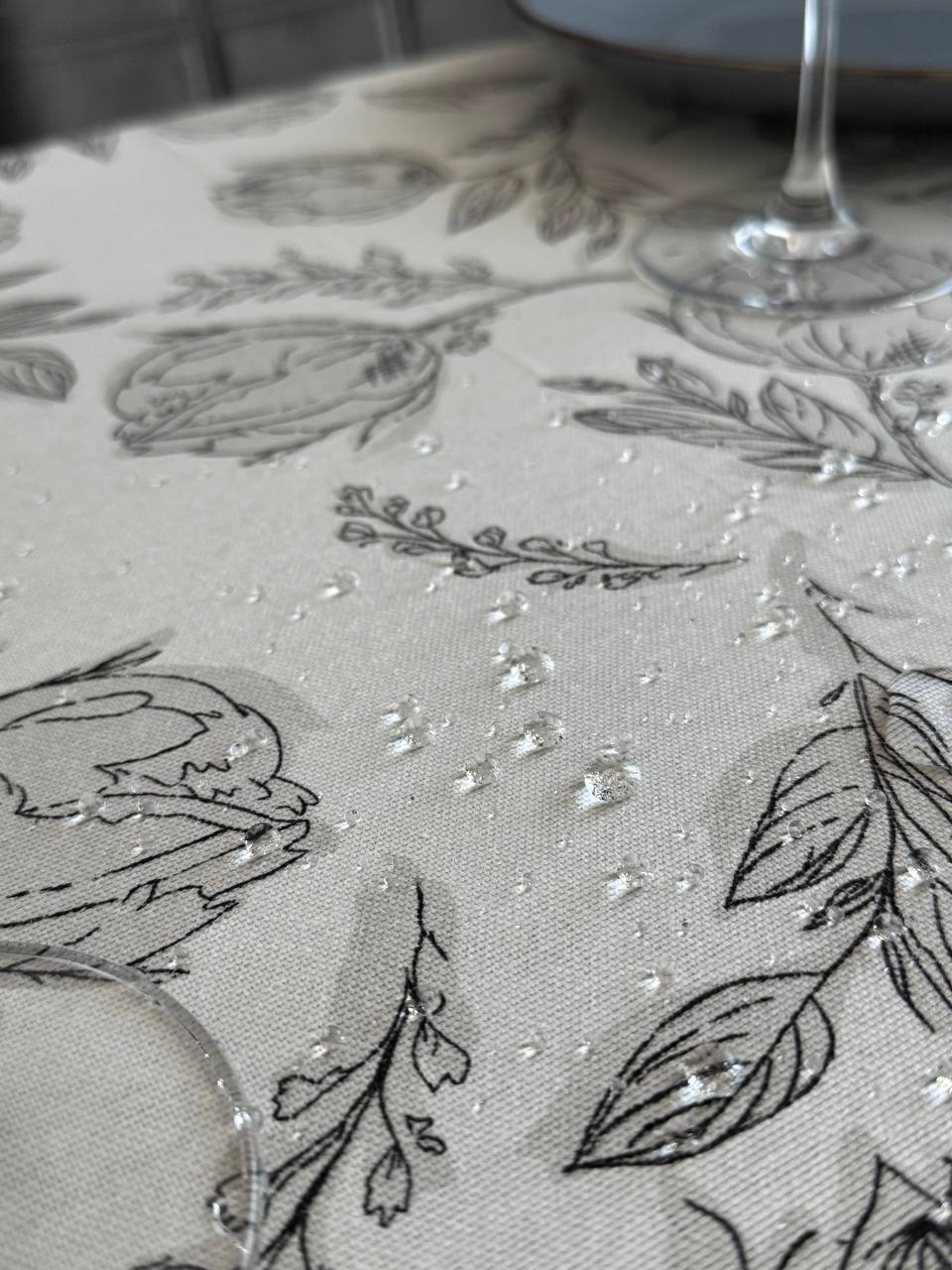 Linen waterproof tablecloth with Teflon, Geometry collection,  luxury quality (custom or standard size)