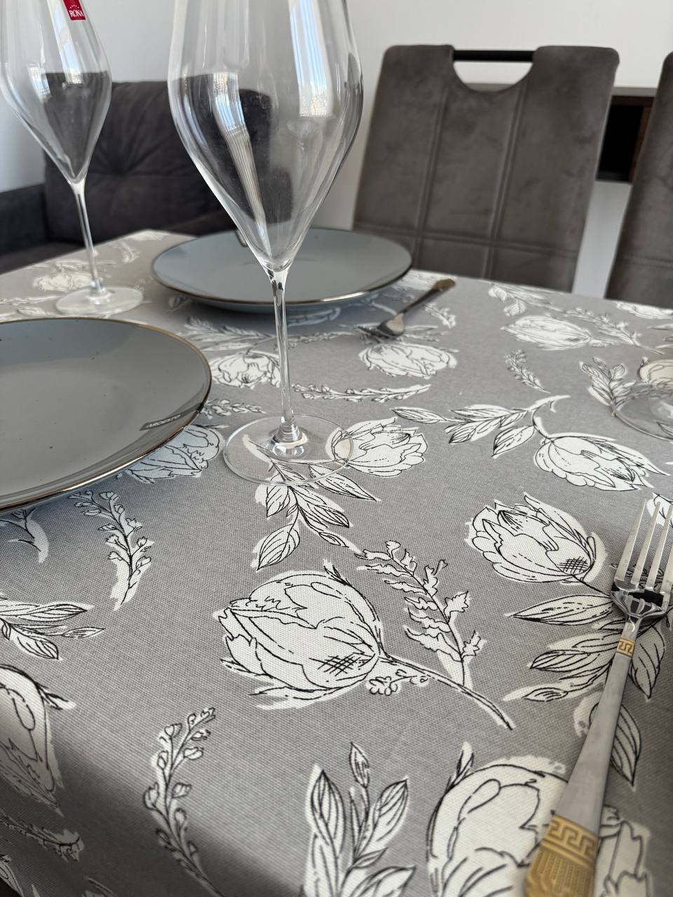 Linen waterproof tablecloth with Teflon, Geometry collection,  luxury quality (custom or standard size)