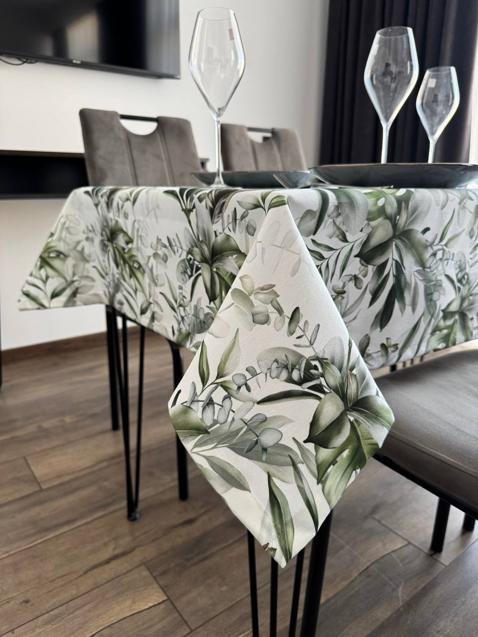 Linen waterproof tablecloth with Teflon, Geometry collection,  luxury quality (custom or standard size)