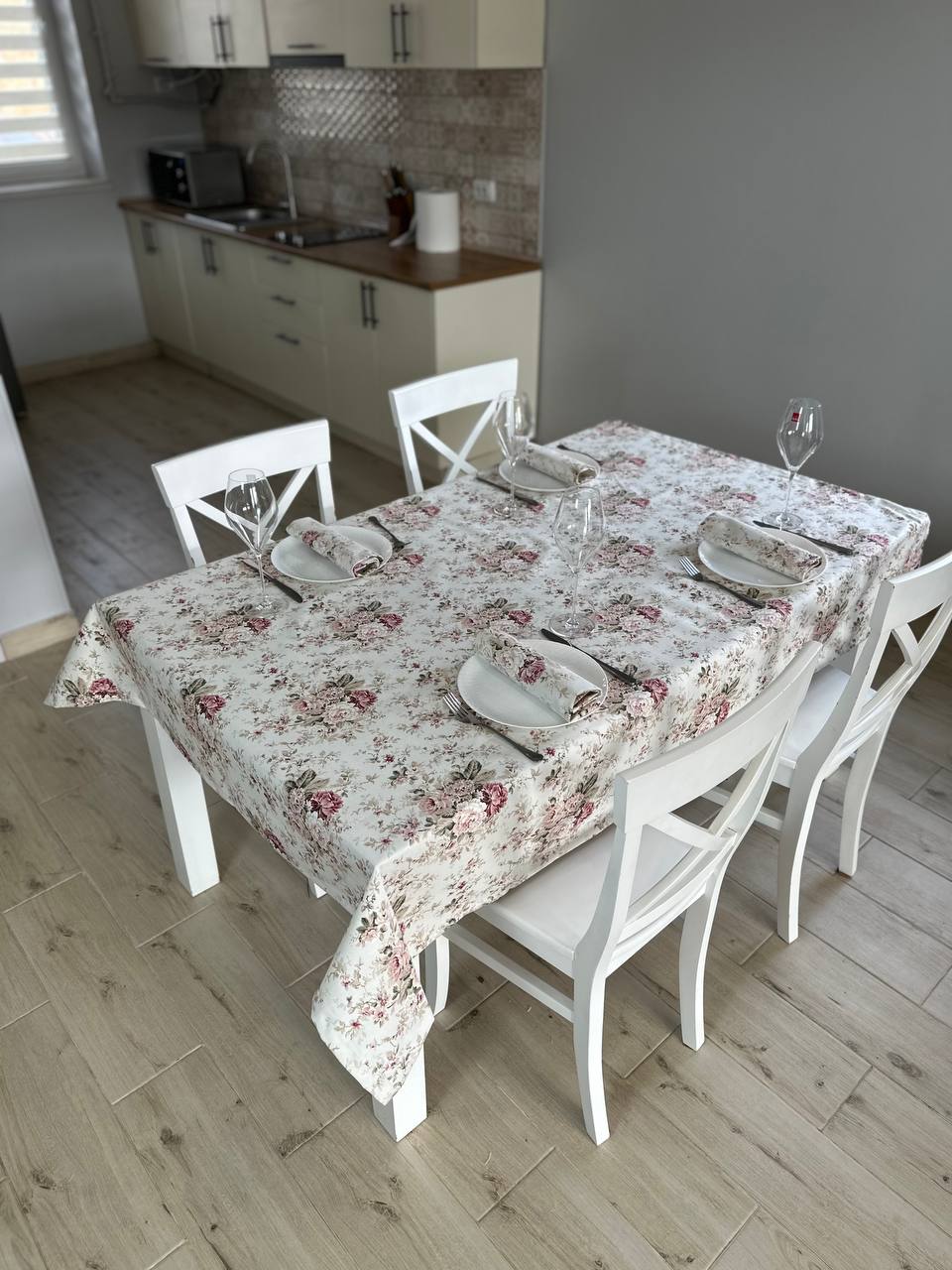 Linen waterproof tablecloth with Teflon, Geometry collection,  luxury quality (custom or standard size)
