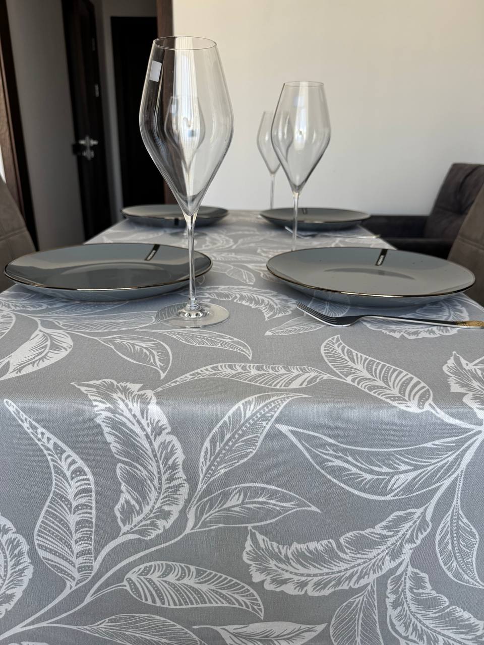 Linen waterproof tablecloth with Teflon, Geometry collection,  luxury quality (custom or standard size)