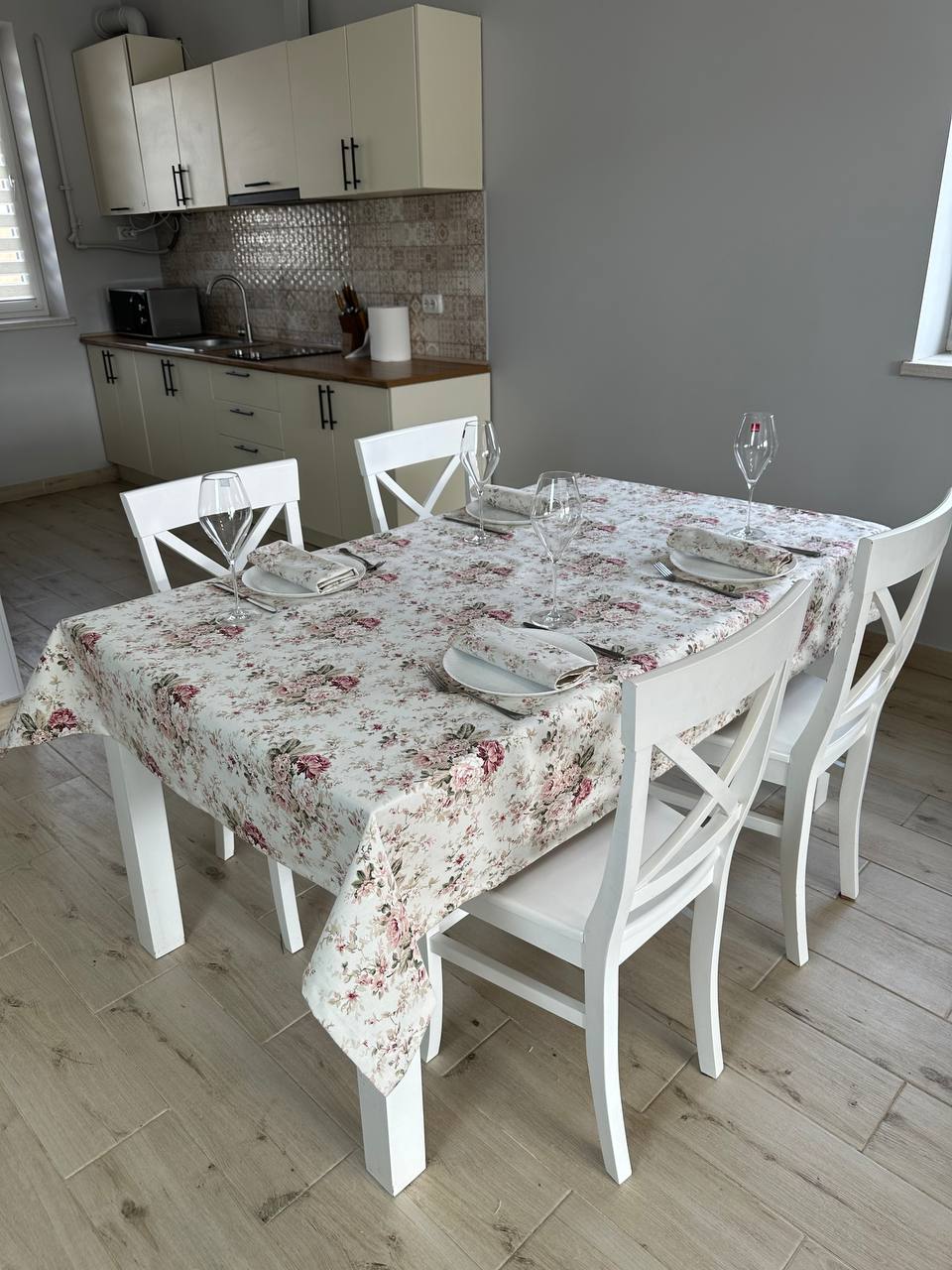 Linen waterproof tablecloth with Teflon, Geometry collection,  luxury quality (custom or standard size)