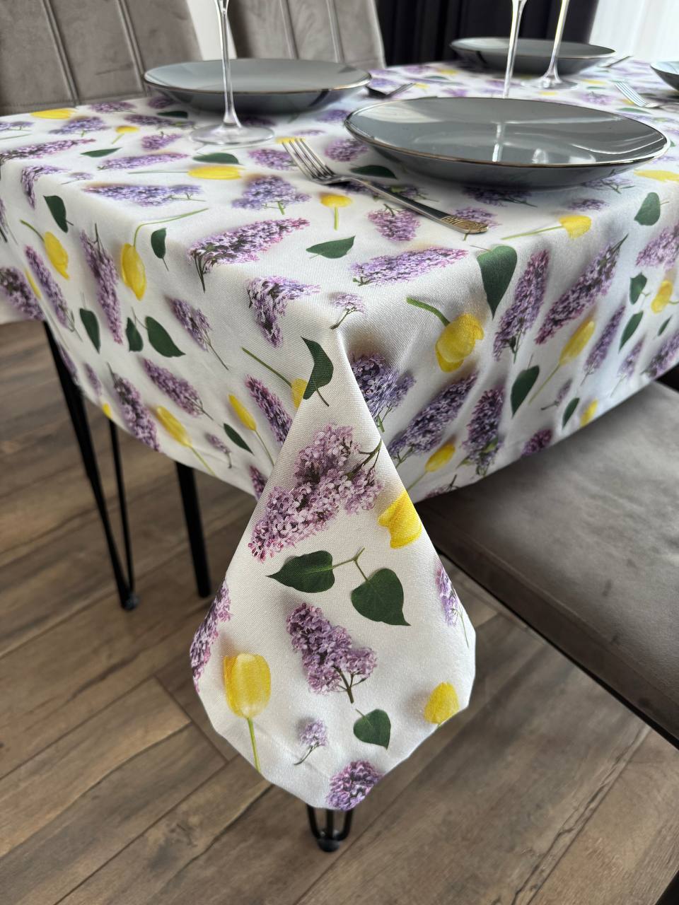 Linen waterproof tablecloth with Teflon, Geometry collection,  luxury quality (custom or standard size)