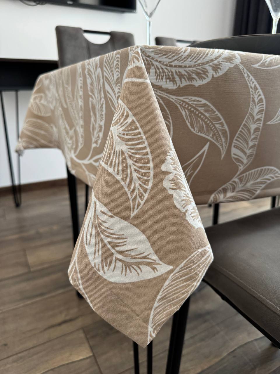 Linen waterproof tablecloth with Teflon, Geometry collection,  luxury quality (custom or standard size)
