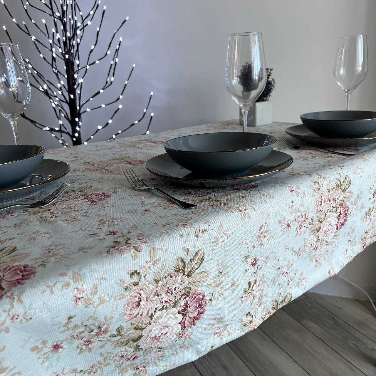 Linen waterproof tablecloth with Teflon, Geometry collection,  luxury quality (custom or standard size)