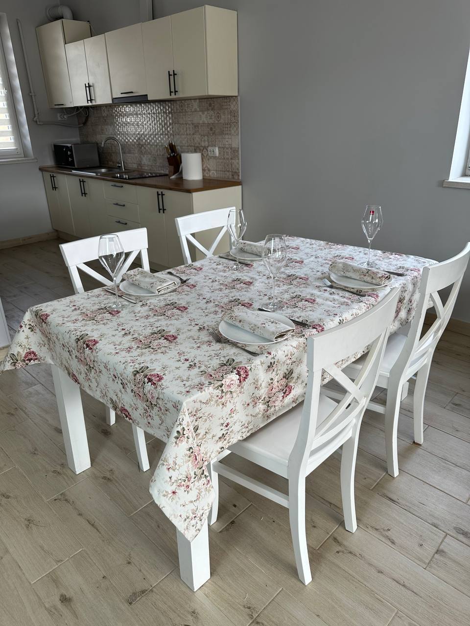 Linen waterproof tablecloth with Teflon, Geometry collection,  luxury quality (custom or standard size)
