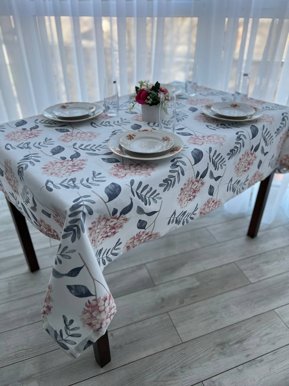 Linen waterproof tablecloth with Teflon, Geometry collection,  luxury quality (custom or standard size)