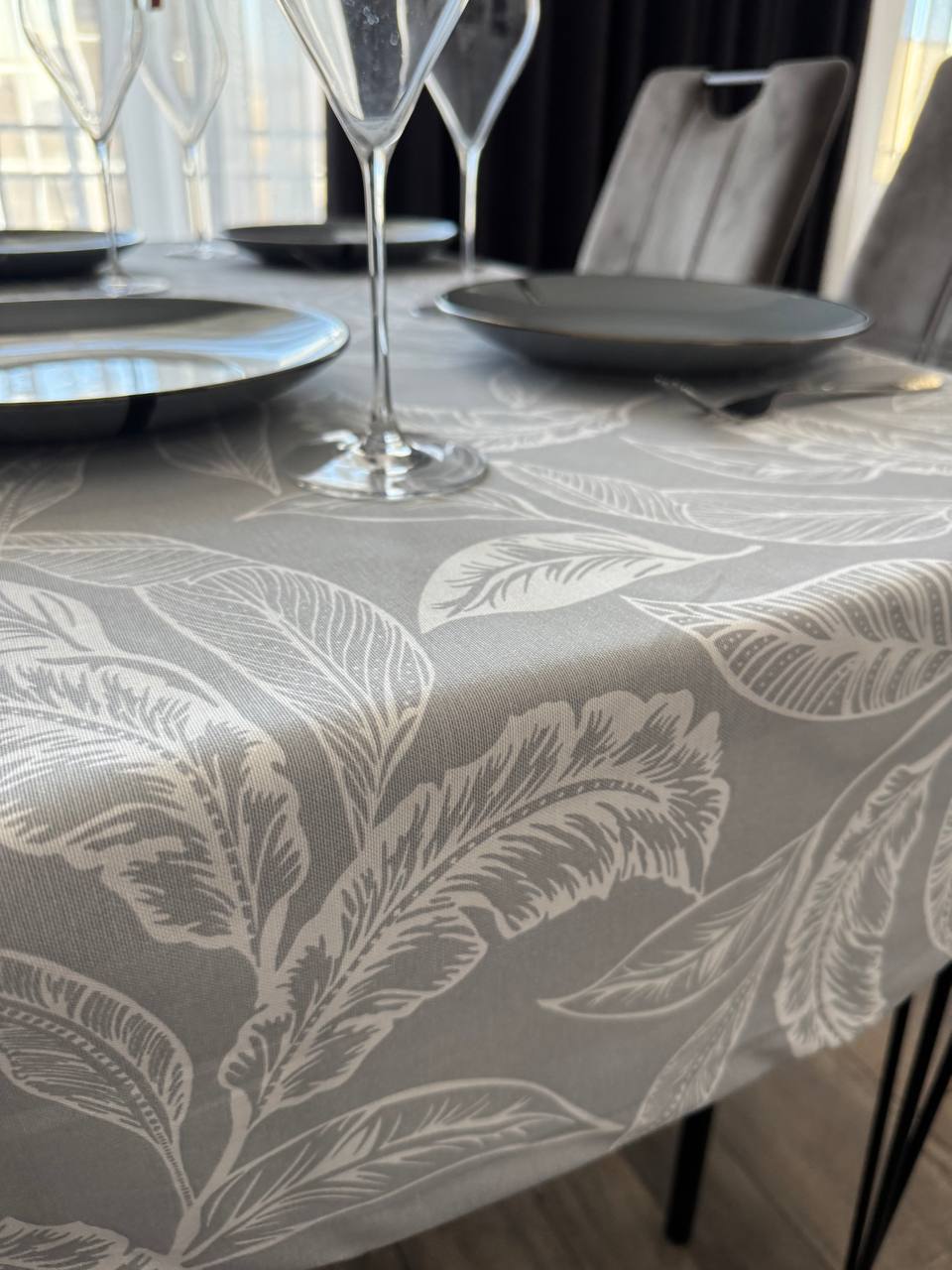Linen waterproof tablecloth with Teflon, Geometry collection,  luxury quality (custom or standard size)