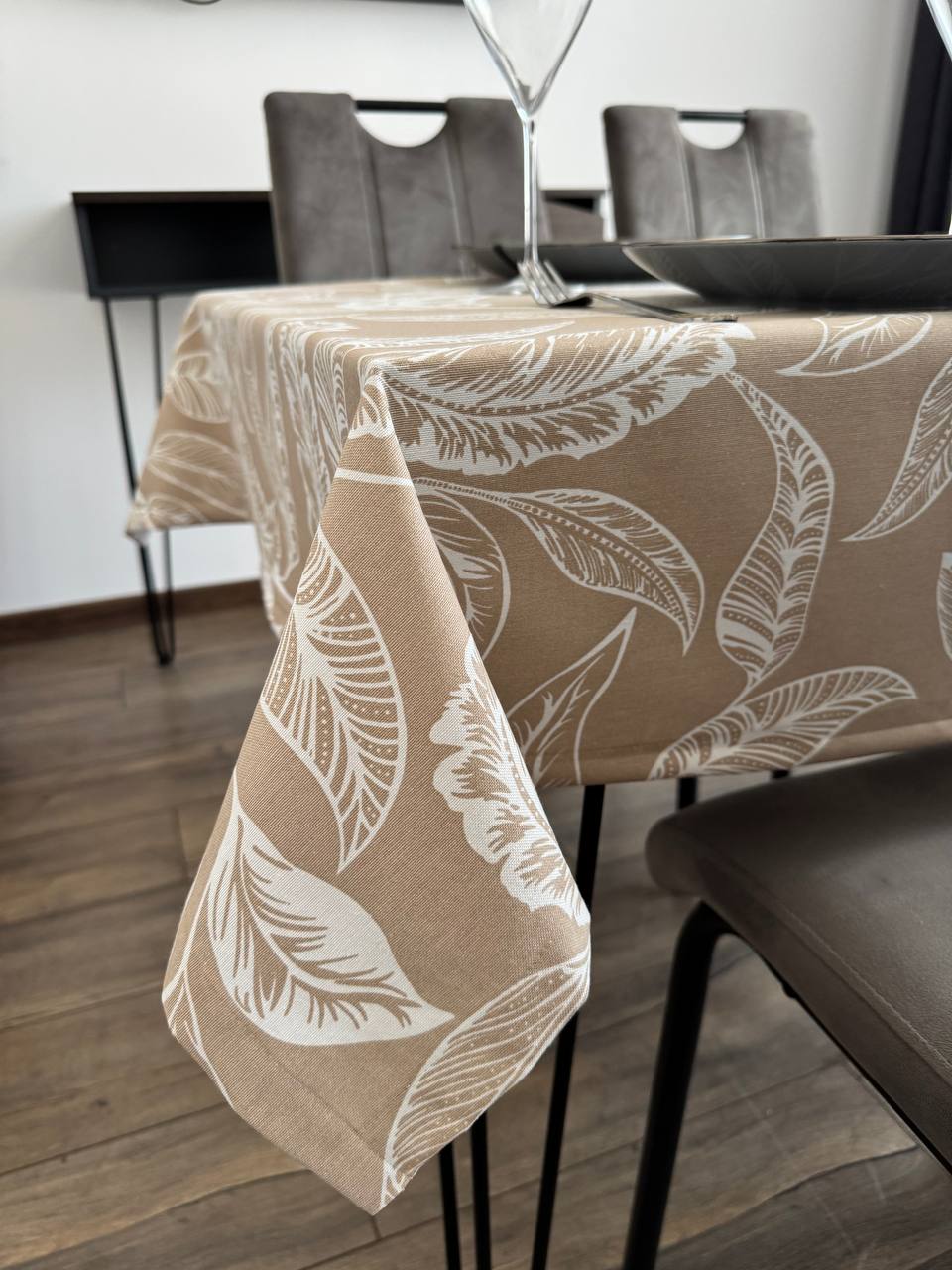 Linen waterproof tablecloth with Teflon, Geometry collection,  luxury quality (custom or standard size)