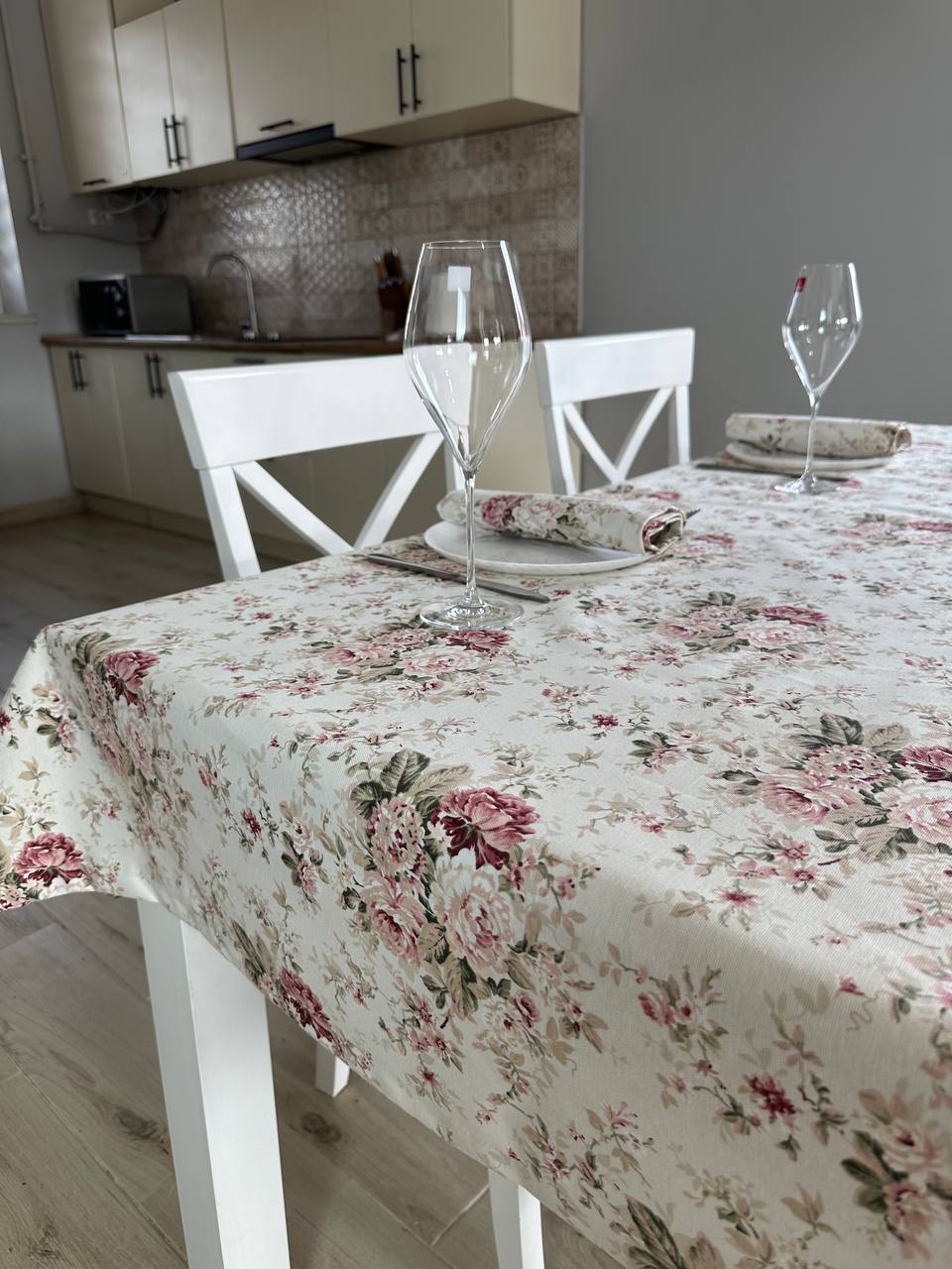 Linen waterproof tablecloth with Teflon, Geometry collection,  luxury quality (custom or standard size)