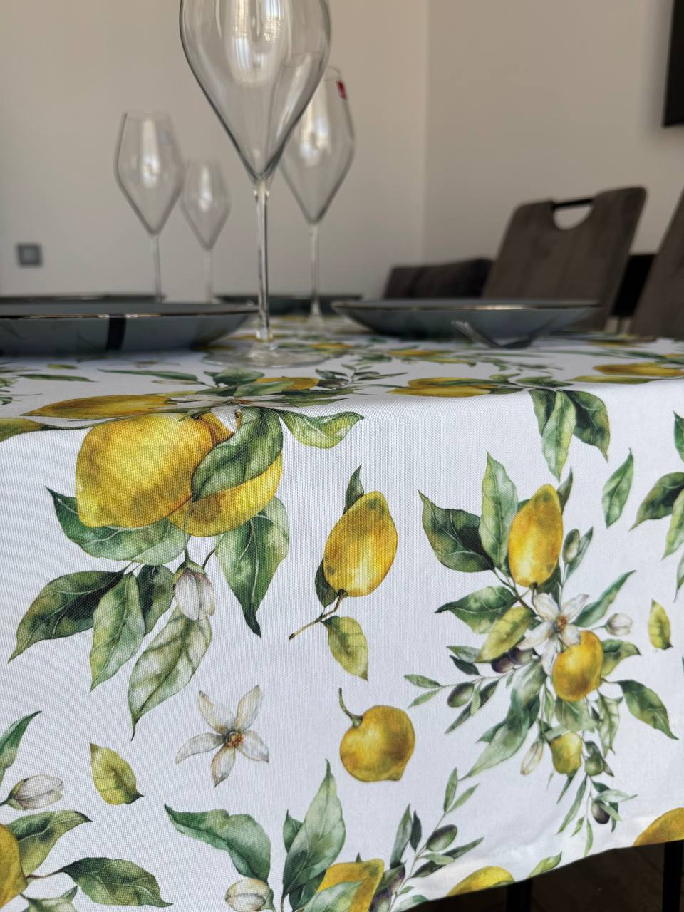 Linen waterproof tablecloth with Teflon, Geometry collection,  luxury quality (custom or standard size)