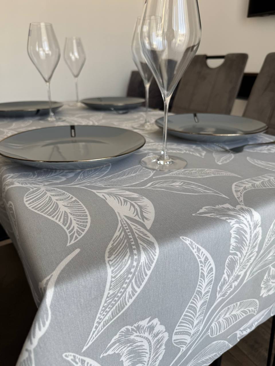 Linen waterproof tablecloth with Teflon, Geometry collection,  luxury quality (custom or standard size)